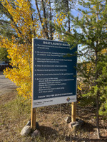 Boat launch rules sign.