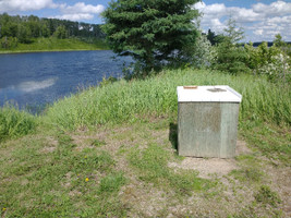 Fish cleaning station at the Anglin Lake Bridge.