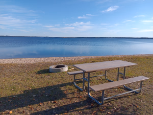Picnic area on the beach.