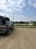 My truck in the pond parking lot.