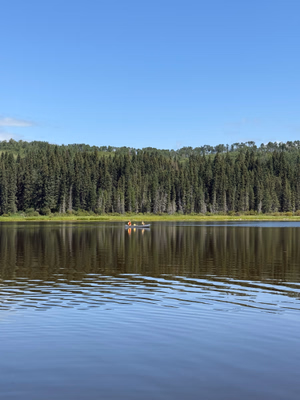 Paddling down the Sturgeon River to the lake.
