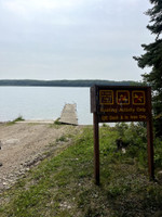 Boat launch sign.