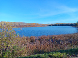 View of the lake from the road