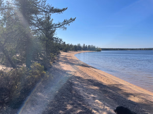 Sand beach at campground