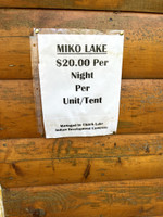 Campground fee sign.