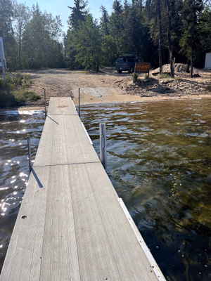 Dock and cement launch.