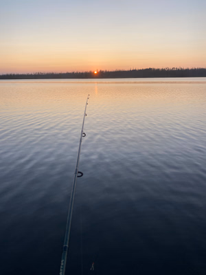 Watching the sunrise while on Ramsey Bay 