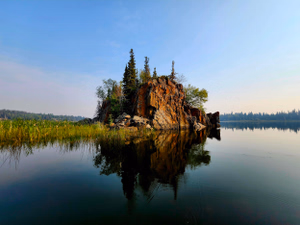 One of a thousand islands on the beautiful Amisk Lake
