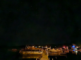 Dock at Darlings Beach on a dark Summer night 