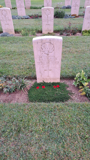 Grave in Morrow River Cemetery in Ortona Italy of A/L Cpl Robert Kotcherek who the lake is named after