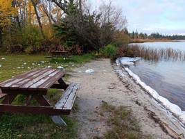 Small beach just off the highway.