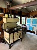 Interior of the interpretive site cabin.