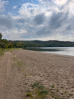 Sandy beach.