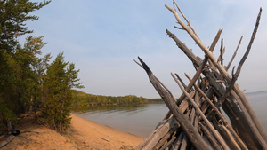 Beach shelter on Little bear lake