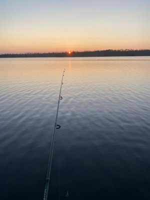 Watching the sunrise while on Ramsey Bay 