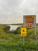 Pond warning signs.