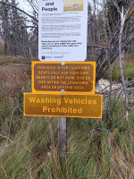 Boat launch signs.