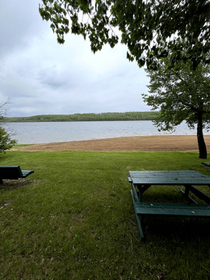 Picnic area beside the beach.