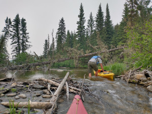 Navigating through the creek from Lost Echo.