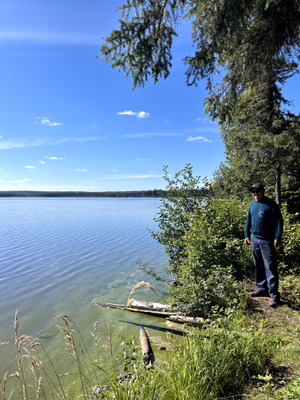 Dad checking out the lake.