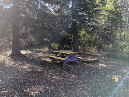 Picnic table at the boat launch