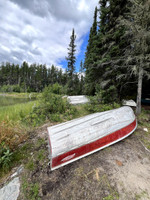 Boats left at the lake.