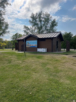 Change room and life-jacket station at the beach.