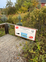 Sign at the dock.