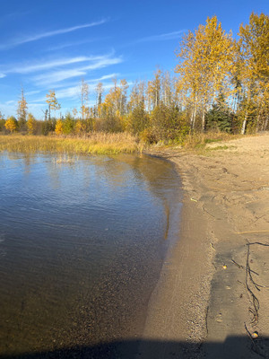 Sandy beach at the provincial park campground.