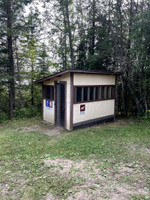 Fish filleting shack at the boat launch.