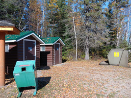 Washrooms and garbage cans at the beach