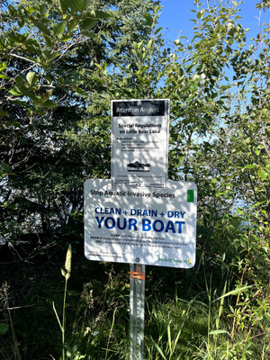 Signage at boat launch.
