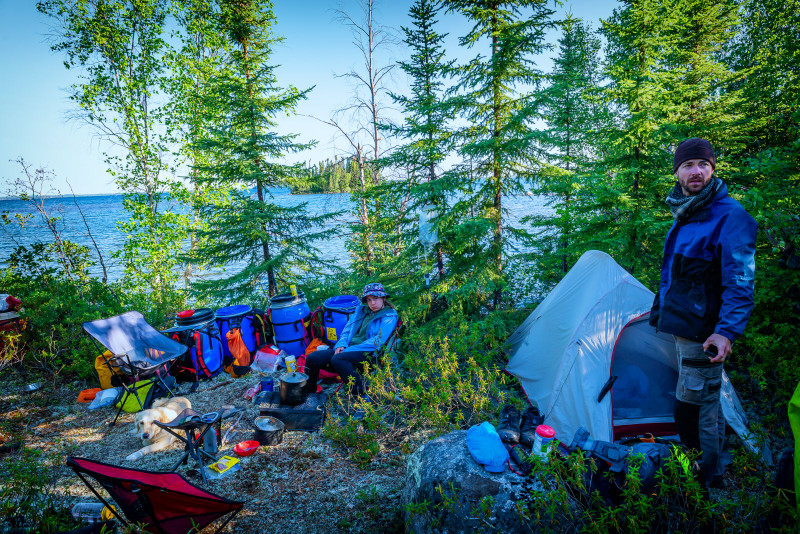 small campsite on the southern shore