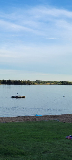 memorial lake beach with floating dock
