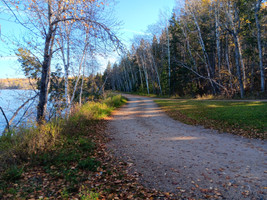 Campground road along the beach.