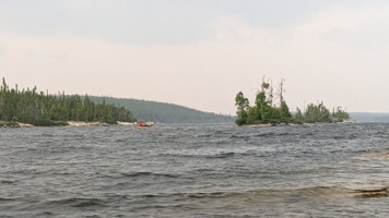 trying to paddle in rough weather