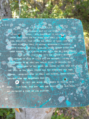 Sign at the homestead.