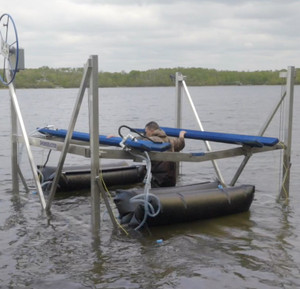 Using the Marina Mate to get the boat lift out! 