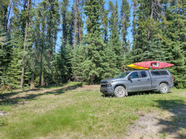 My truck in the parking area.