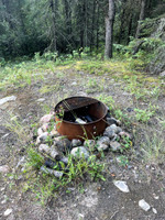 Fire pit near the launch site.