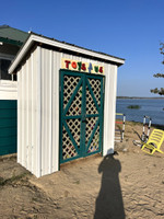 Toy exchange at beach.