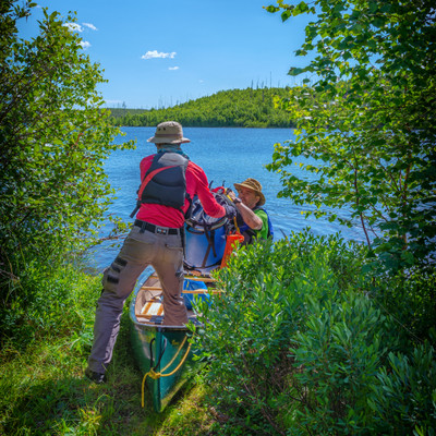 portage leaving the lake heading towards Paull lake.