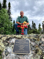 Photo of the memorial plaque for Nichola Goddard placed by Doug Chisholm at the lake. Photo submitted by Doug Chisholm.