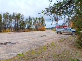 My truck in the beach parking lot.