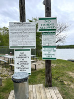 Signage at the beach.