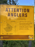 Special fishing regulation sign.