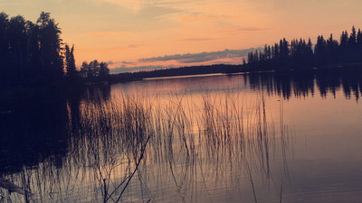 View looking into East Trout Lake from Eagle Bay Resort. 