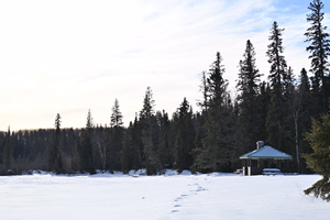Covered shelter at the beach.