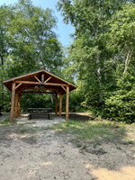 Covered picnic area at the beach.