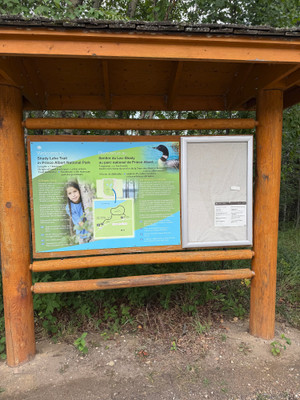 Info sign up at the parking lot.